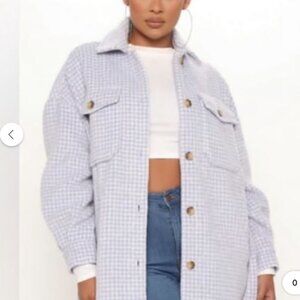 Brushed Houndstooth Longline Coat